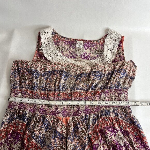 Bila Womens Maxi Dress Size XXL Multicolor Damask Sleeveless Crochet Scoop Neck - Picture 11 of 12